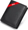 A black leather wallet with a red stripe and the word "Mini" on it, presented on a white background. Produktbild-Vorschau