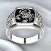 Männer Skorpion graviert Legierung breiter Finger Ring Produktbild-Vorschau 3