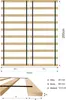 Diagram and dimensions of a wooden slatted bed base. Produktbild-Vorschau