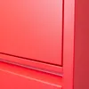 A close-up view of a red cabinet with visible drawers. Voir les images du produit