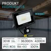 LUXULA LED-Fluter mit Bewegungsmelder, EEK: F, 30W, 3000lm, Produktbild-Vorschau 2