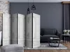 A room divider is placed in a living room setting, next to a sofa and coffee table. Produktbild-Vorschau