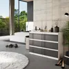 Commode / Sideboard avec 6 tiroirs - Blanc Mat / Anthracite Voir les images du produit 3