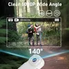 Two hikers in a forest, with a mini camera in the foreground. Náhled obrázku produktu