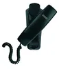 A black Alcatel landline telephone mounted on a wall. Voir les images du produit