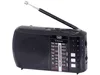 A black portable radio with an extended antenna, shown against a white background. Produktbild-Vorschau
