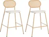 BELIANI Barhocker 2er Set Hellbeige / Holzoptik aus Metall Produktbild-Vorschau 1