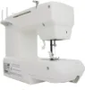A white sewing machine is shown from a diagonal front view against a white background. Produktbild-Vorschau
