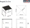 Rockford Pergola Aluminium 3 x 3 m mit verstellbarem Produktbild-Vorschau 4