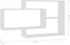 A white geometric shelving unit with dimensions indicated. Produktbild-Vorschau