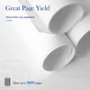 Rolled up white paper or printouts with marketing text overlay. Produktbild-Vorschau