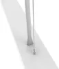 A close-up view of the base of a modern pendant light fixture, showing its connection to a white surface and a thin suspension wire. Podgląd zdjęcia produktu