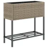 vidaXL Fioriera con ripiano in poly rattan grigio Anteprima dell’immagine prodotto 1