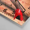 Wanduhr - Quadrat - Glasuhr - Bein Strumpf Mode Ferse - Produktbild-Vorschau 5