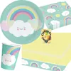 Rainbow-Regenbogen-Party-Set 53tlg. für 16 Gäste Teller Produktbild-Vorschau 1