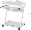 HOMCOM Bureau Informatique Roulant - Bureau Mobile - Table Voir les images du produit 5
