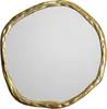 A gold, irregularly shaped mirror with a textured frame. Podgląd zdjęcia produktu