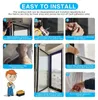 Collage of images showing the installation steps for a window sealing kit. Produktbild-Vorschau