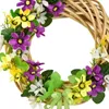 Letný prútený veniec s lúčnymi kvetmi fialový Ø25 cm Náhľad obrázku produktu 2