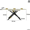 A diagram showing the dimensions of an extendable dining table. Anteprima dell’immagine prodotto