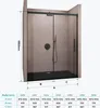 A diagram showing the dimensions of a shower door, with a table of measurements. Produktbild-Vorschau
