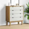 vidaXL Armoire à tiroirs OTTA brun&blanc 76,5x39,5x90 cm Voir les images du produit 2