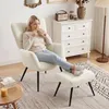 Teddy-Stoffsessel mit Fu?hocker, hoher, gesteppter Produktbild-Vorschau 10