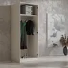 Kleiderschrank zum Schlafzimmer für Kleidung mit Spiegel, Höhe: 200cm, Breite: 80 cm, kaschmir Produktbild-Vorschau