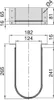 Technical drawings with dimensions of a siphon cover. Produktbild-Vorschau