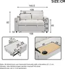 Diagrams and measurements of a sofa bed. Produktbild-Vorschau