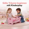 Kinderplay Holzpuppenwiege mit Bettwäsche – große Produktbild-Vorschau 9