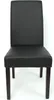 A black faux leather dining chair with dark wooden legs, shown from the front against a white background. Produktbild-Vorschau