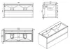Doppelwaschtisch + Unterschrank 120 cm montiert weiß Produktbild-Vorschau 8