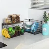 2er Set Obst- & Gemüsekörbe mit Holzdeckel | Stapelbar & Produktbild-Vorschau 2