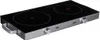 A two-burner electric cooktop with a black glass surface and silver base. Anteprima dell’immagine prodotto