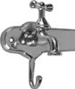 Garderobenhaken Silber 40x18x12cm Wandgarderobe Wasserhahn Produktbild-Vorschau 2
