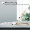 A tablet with a keyboard case is shown in a stand mode, demonstrating its multiple viewing angles. Produktbild-Vorschau