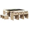The Living Store 11-tlg. Garten-Essgruppe mit Kissen Beige Produktbild-Vorschau 3