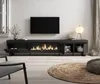 A modern living room with a TV stand featuring an electric fireplace. Produktbild-Vorschau
