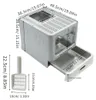 WISFOR Edelstahl Katzentoilette Katzenklo mit Deckel Produktbild-Vorschau 7