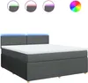 vidaXL Boxspringbed met matras, donkergrijs, 180x200 cm, Productafbeelding-voorbeeld 1