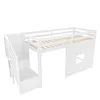 A white loft bed with stairs and a window detail. Anteprima dell’immagine prodotto