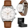 BOSS Chronograph Quarz Uhr für Herren mit Hell-Braunes Produktbild-Vorschau 9