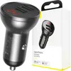 Baseus car charger with display. 2x USB. 4.8A. 24W (gray) Anteprima dell’immagine prodotto 1