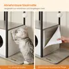 A cat scratching post with a removable sisal mat, shown in use and being removed for cleaning. Náhled obrázku produktu