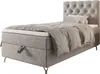Gepolstertes Boxspringbett 100x200 ADRIA 2 - hellgrau Produktbild-Vorschau 4
