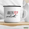 Huuraa Emaille Tasse Ahlen verliebt 300ml Vintage Produktbild-Vorschau 3
