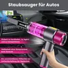 A hand holding a portable car vacuum cleaner inside a car. Produktbild-Vorschau
