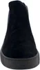 A black Chelsea boot is shown from the front against a white background. Produktbild-Vorschau
