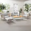 home24 Loungesofa - 2-teilig - Webstoff / Teak Massiv Produktbild-Vorschau 7